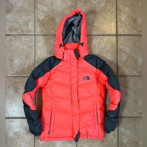 The North Face Women’s Summit Series 900 down puffer jacket winter coat orange